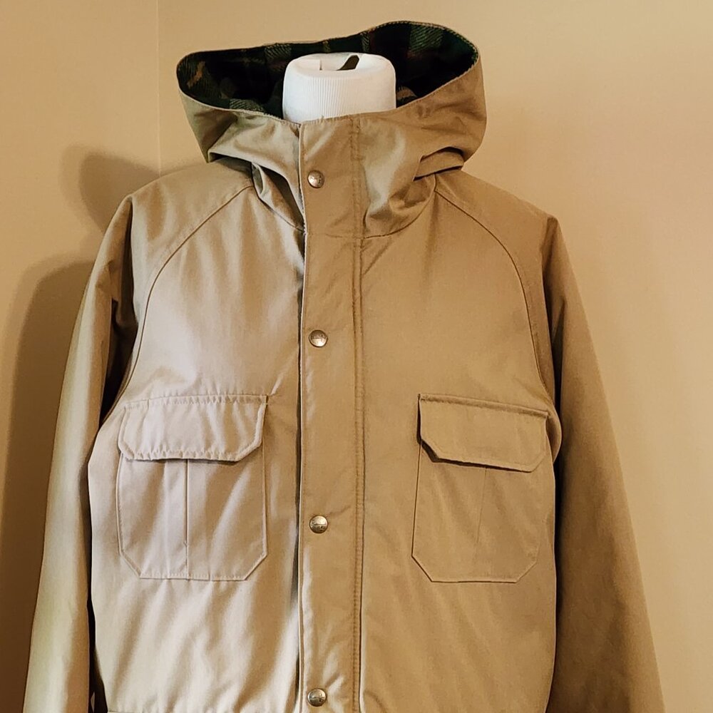 Vintage Sears Fieldmaster Jacket Parka Flannel Lined Beige Size M Thermolite